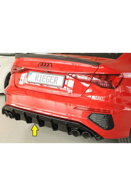 Rieger vložka zadního nárazníku pro Audi A3 GY 5-dvéř. (sedan), plast ABS lakovaný do černé lesklé barvy