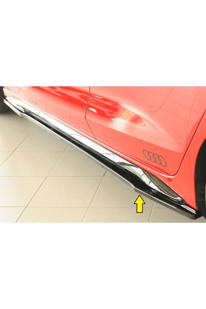 Rieger spoiler pod boční práh mont. strana levá pro Audi A3 S3 GY 5-dvéř. (sedan), 07/20-, plast ABS lakovaný do černé lesklé barvy