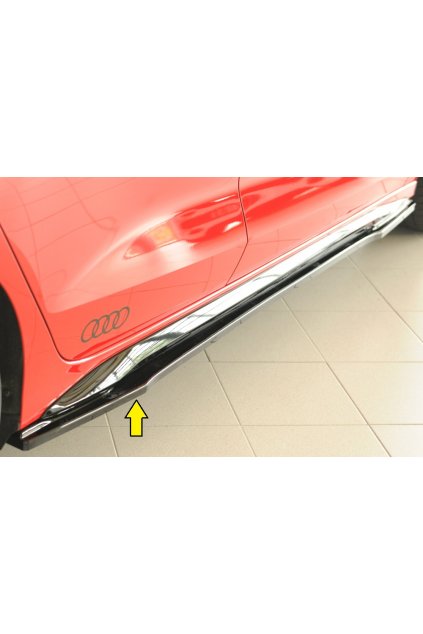 Rieger spoiler pod boční práh mont. strana pravá pro Audi A3 S3 GY 5-dvéř. (sedan), 07/20-, plast ABS lakovaný do černé lesklé barvy