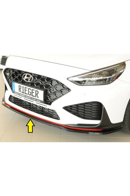 Rieger lipa pod přední nárazník pro Hyundai i30 N-Performance PDE 5-dvéř. (fastback), 05/21-, plast ABS lakovaný do černé lesklé barvy