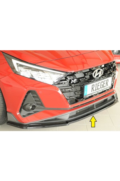 Rieger lipa pod přední nárazník pro Hyundai i20 N-Performance BC3 5-dvéř. (hatchback), 04/21-, plast ABS lakovaný do černé lesklé barvy
