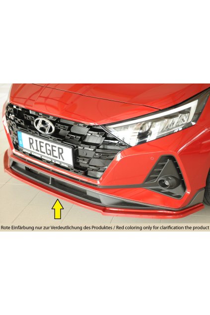 Rieger lipa pod přední nárazník pro Hyundai i20 N-Performance BC3 5-dvéř. (hatchback), 04/21-, plast ABS bez povrchové úpravy