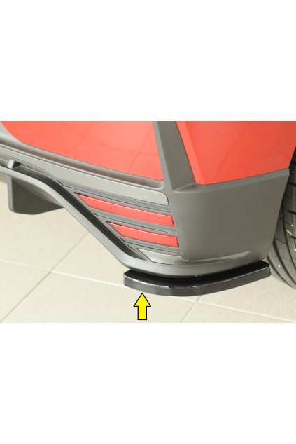 Rieger spoiler pod zadní nárazník na pravé straně pro Hyundai i20 N BC3 5-dvéř. (hatchback) r.v. 04/21-, plast ABS lakovaný do černé lesklé barvy