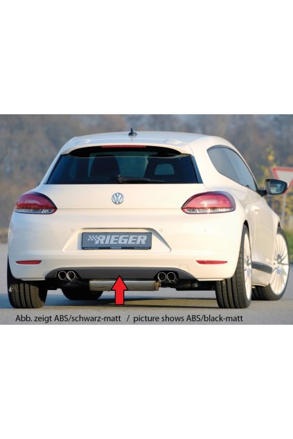 Rieger zadní nárazník pro Volkswagen Scirocco 3 13 2-dvéř., plast ABS lakovaný do černé lesklé barvy