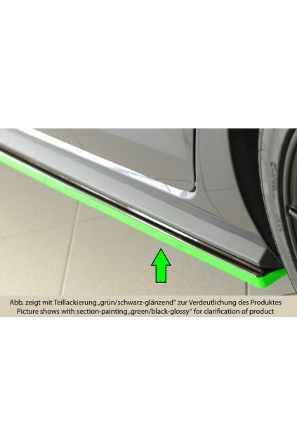 Rieger spoiler pod boční práh mont. strana levá pro Volkswagen Polo AW 5-dvéř., 06/21-, plast ABS lakovaný do černé lesklé barvy