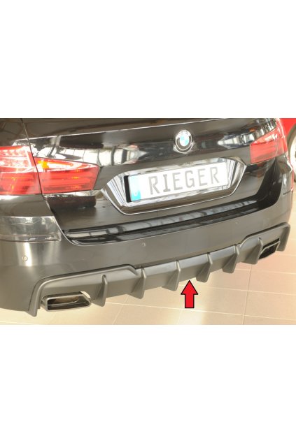 Rieger vložka zadního nárazníku (pro vozy s tažným zařízením) pro BMW řada 5 F11 touring, plast ABS bez povrchové úpravy, pro orig. koncovky výfuku vlevo/vpravo