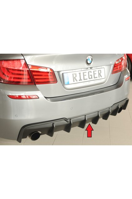 Rieger vložka zadního nárazníku (pro vozy s tažným zařízením) pro BMW řada 5 F11 touring, plast ABS bez povrchové úpravy, pro originální koncovky vlevo a vpravo