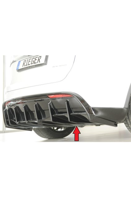 Rieger vložka zadního nárazníku pro Tesla Model Y 003, plast ABS lakovaný do černé lesklé barvy, bez tažného zařízení