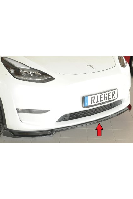 Rieger lipa pod přední nárazník pro Tesla Model Y 003, 03/20-, plast ABS lakovaný do černé lesklé barvy