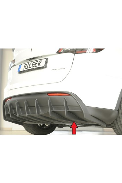 Rieger vložka zadního nárazníku pro Tesla Model Y 003, plast ABS bez povrchové úpravy, s tažným zařízením