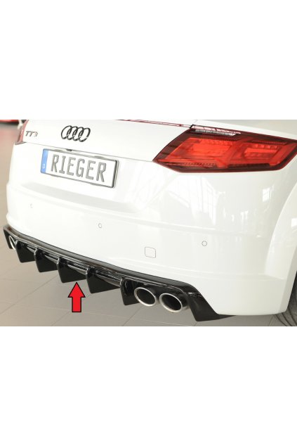 Rieger vložka zadního nárazníku pro Audi TTS 8J-FV, 8S roadster, plast ABS lakovaný do černé lesklé barvy