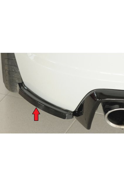 Rieger spoiler pod zadní nárazník na levé straně pro Audi TT RS 8J, 8J1-FV, 8S roadster r.v. 05/16-08/18, plast ABS lakovaný do černé lesklé barvy