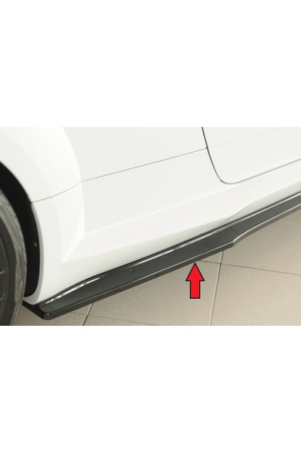 Rieger spoiler pod boční práh (ca. 19mm) mont. strana pravá pro Audi TT RS 8J, 8J1-FV, 8S roadster, 05/16-08/18, plast ABS lakovaný do černé lesklé barvy
