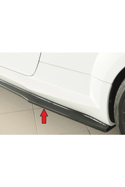 Rieger spoiler pod boční práh (ca. 19mm) mont. strana levá pro Audi TT RS 8J, 8J1-FV, 8S roadster, 05/16-08/18, plast ABS lakovaný do černé lesklé barvy