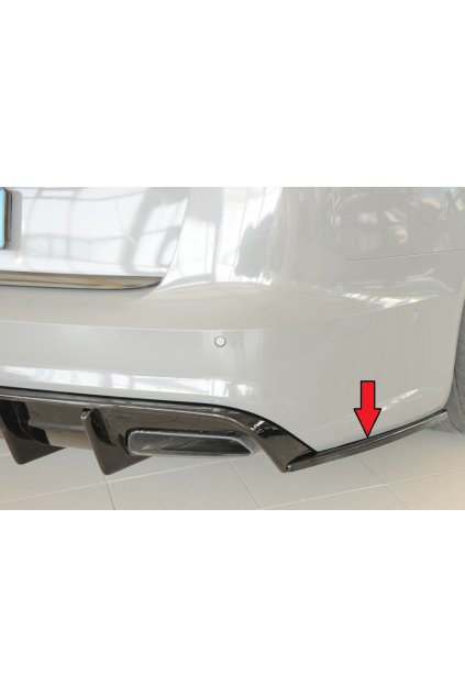 Rieger spoiler pod zadní nárazník na pravé straně pro Audi A6 S6 4G, C7 sedan r.v. 09/14-, plast ABS lakovaný do černé lesklé barvy