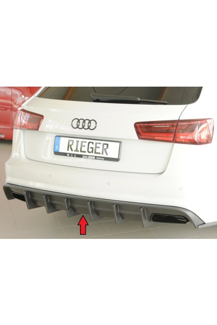 Rieger vložka zadního nárazníku pro Audi A6 4G, C7 sedan, plast ABS bez povrchové úpravy, pro orig. koncovky vlevo a vpravo, pro vozy s tažným zařízením
