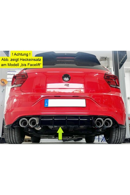 Rieger vložka zadního nárazníku pro Volkswagen Polo AW 5-dvéř., plast ABS lakovaný do černé lesklé barvy, Facelift
