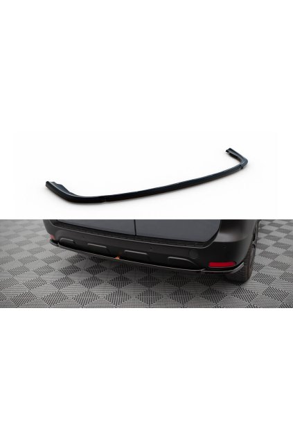 Maxton Design středový spoiler zadního nárazníku pro Renault Express Mk2, černý lesklý plast ABS