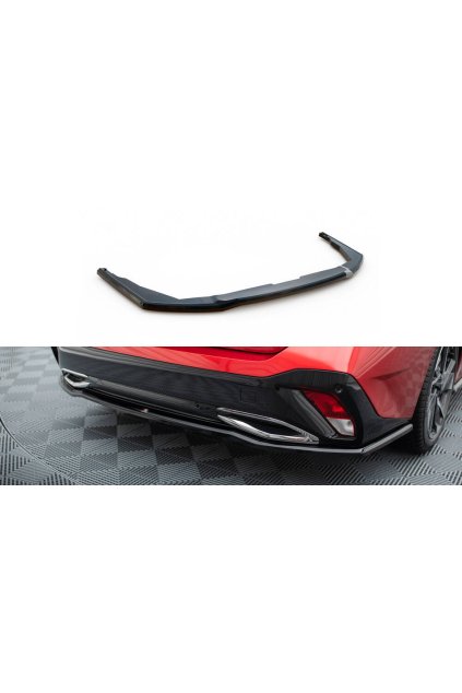 Maxton Design středový spoiler zadního nárazníku pro Peugeot 308 Mk3, černý lesklý plast ABS, Hatchback/SW
