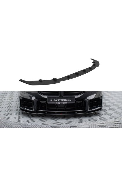 Maxton Design "Street Pro" spoiler pod přední nárazník ver.1 pro BMW M2 G87, plast ABS bez povrchové úpravy, s červenou linkou