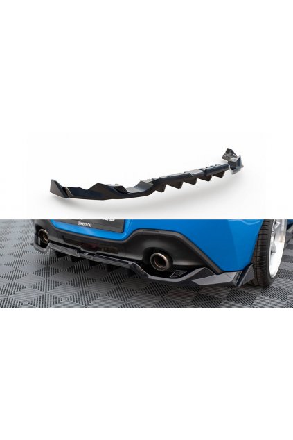 Maxton Design středový spoiler pod zadní nárazník s žebrováním v.3 pro Toyota GR86 Mk1, černý lesklý plast ABS