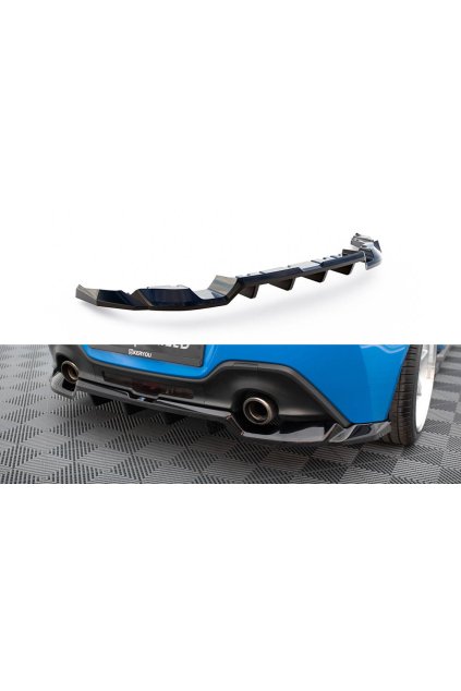 Maxton Design středový spoiler pod zadní nárazník s žebrováním v.1 pro Toyota GR86 Mk1, černý lesklý plast ABS