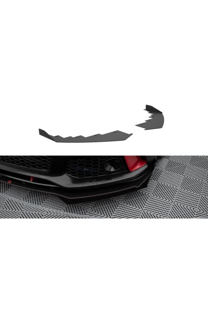 Maxton Design rohové spoilery pod přední nárazník pro Audi A7 C7, plast ABS bez povrchové úpravy, RS7-Look