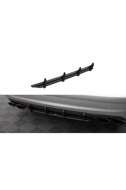 Maxton Design "Street Pro" difuzor zadního nárazníku pro Mercedes třída E W211/55 AMG, plast ABS bez povrchové úpravy, s černou a červenou linkou