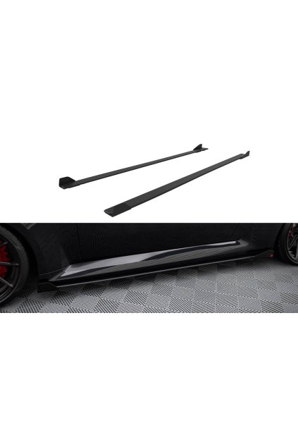 Maxton Design "Street Pro" difuzory pod boční prahy s křidélky ver.1 pro BMW M2 G87, plast ABS bez povrchové úpravy