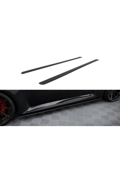 Maxton Design "Street Pro" difuzory pod boční prahy ver.1 pro BMW M2 G87, plast ABS bez povrchové úpravy, s červenou linkou