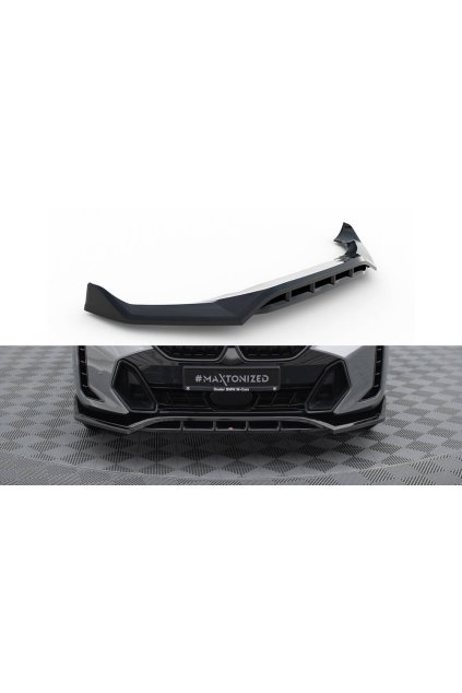 Maxton Design spoiler pod přední nárazník ver.2 pro BMW X6 G06 Facelift M-Pack, černý lesklý plast ABS
