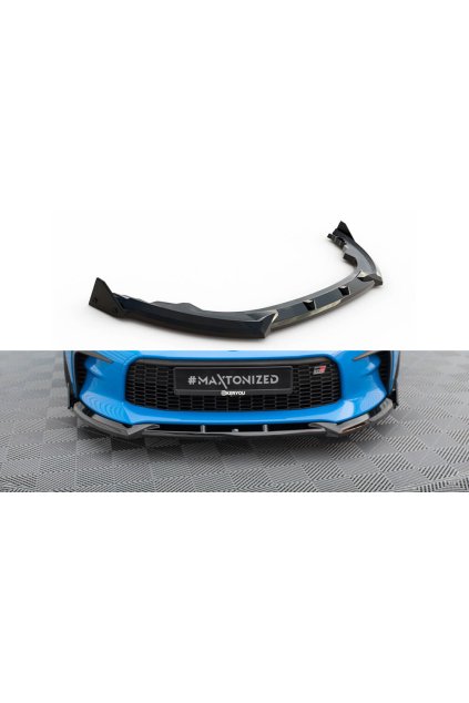 Maxton Design spoiler pod přední nárazník ver.1 s křidélky pro Toyota GR86 Mk1, černý lesklý plast ABS