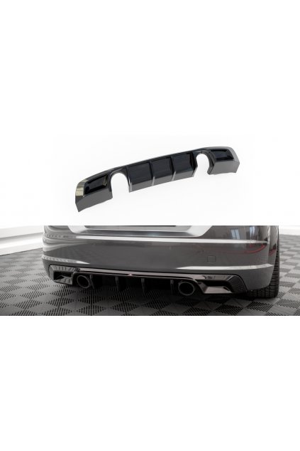 Maxton Design vložka zadního nárazníku pro Audi TT 8S, černý lesklý plast ABS, S-Line