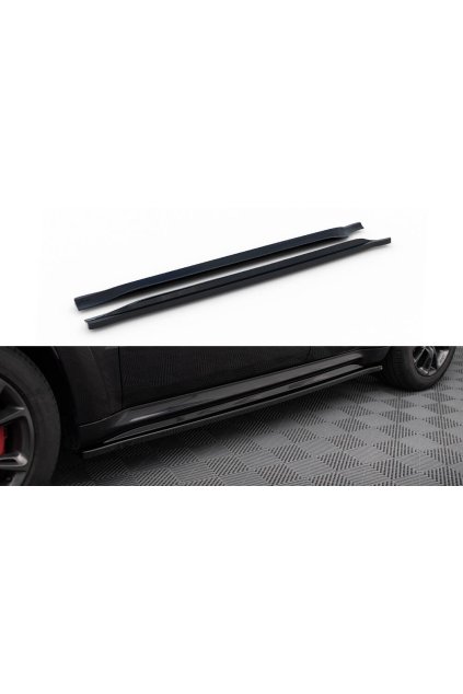 Maxton Design difuzory pod boční prahy pro Jeep Grand Cherokee SRT WK2 Facelift, černý lesklý plast ABS