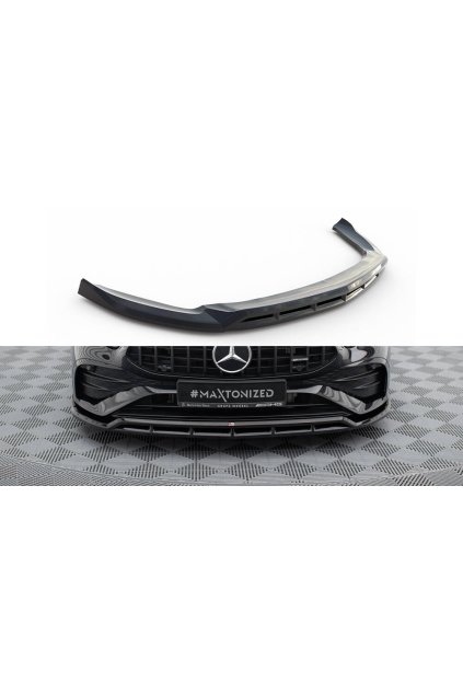 Maxton Design spoiler pod přední nárazník pro Mercedes třída A W177 Facelift A35 AMG, černý lesklý plast ABS, Hatchback/Sedan