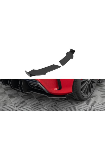 Maxton Design "Street Pro" boční difuzory pod zadní nárazník s křidélky pro Mercedes třída A W176 Facelift A45 AMG, plast ABS bez povrchové úpravy, s červenou linkou