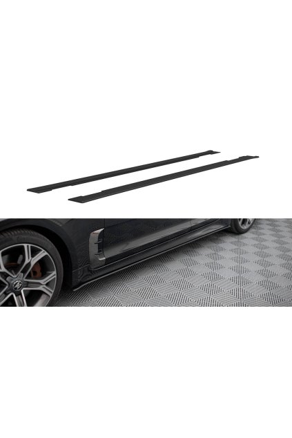 Maxton Design "Street Pro" difuzory pod boční prahy pro Kia Stinger GT-Line, plast ABS bez povrchové úpravy, s červenou linkou