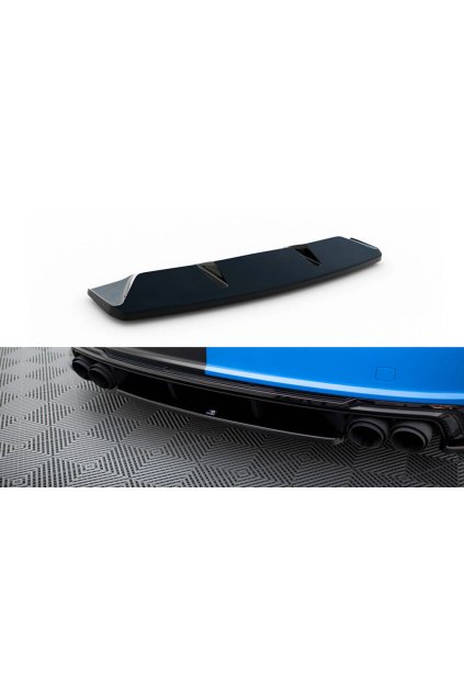 Maxton Design středový spoiler pod zadní nárazník pro Audi TT S 8S, černý lesklý plast ABS