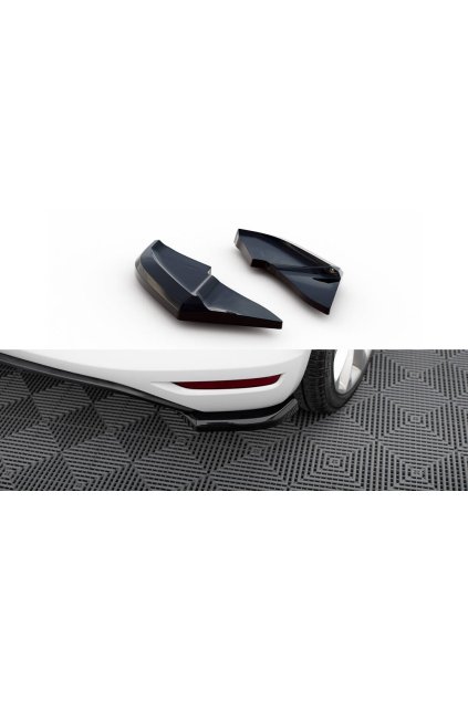 Maxton Design boční difuzory pod zadní nárazník ver.1 pro Volkswagen Scirocco Mk3 Facelift, černý lesklý plast ABS