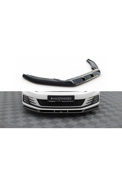 Maxton Design spoiler pod přední nárazník pro Volkswagen Scirocco Mk3 Facelift, černý lesklý plast ABS