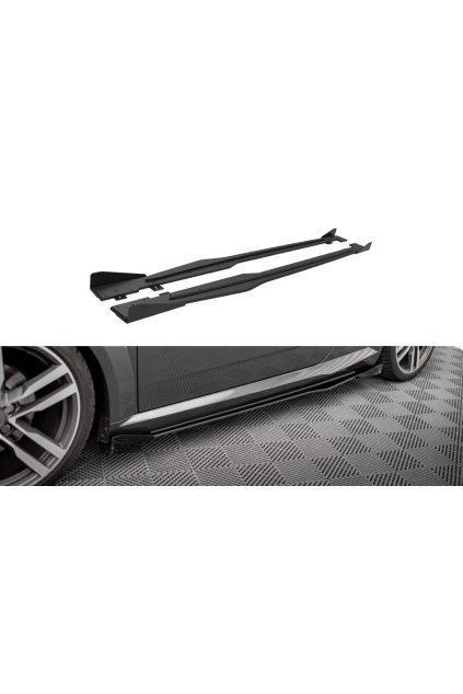 Maxton Design "Street Pro" difuzory pod boční prahy s křidélky pro Audi TT 8S, plast ABS bez povrchové úpravy, S-Line