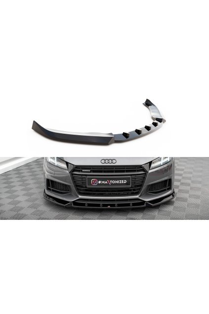 Maxton Design spoiler pod přední nárazník ver.2 pro Audi TT 8S, černý lesklý plast ABS, S-Line