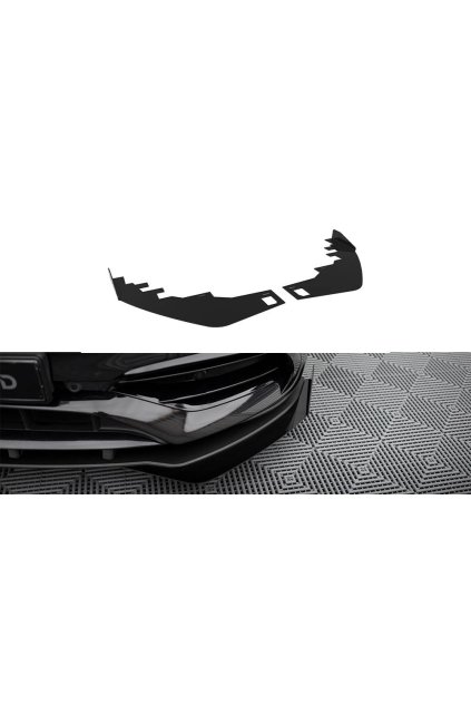 Maxton Design rohové spoilery pod přední nárazník pro Mercedes třída A W176 Facelift AMG-Line, černý lesklý plast ABS