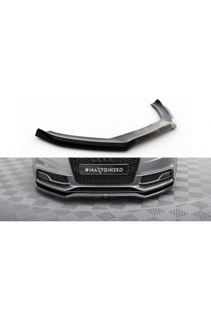 Maxton Design spoiler pod přední nárazník ver.4 pro Audi S5 8T FL, černý lesklý plast ABS, Coupe/Sportback