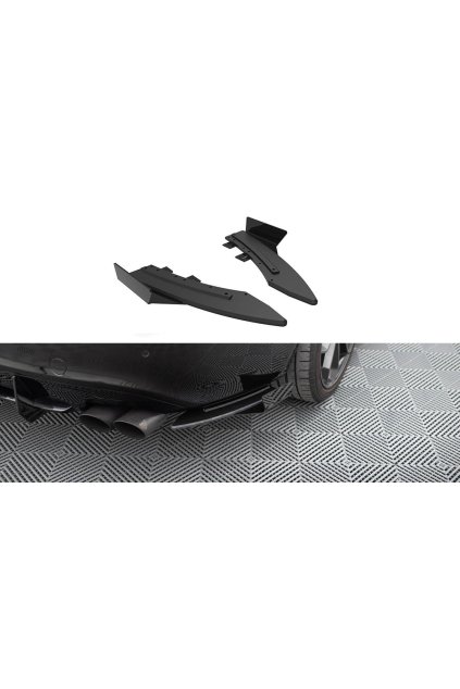 Maxton Design "Street Pro" boční difuzory pod zadní nárazník s křidélky pro Audi S5 8T, plast ABS bez povrchové úpravy, s červenou linkou, Coupe/Cabrio