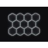 Kompletní LED hexagonové svítidlo bílé 4500 K, rozměr: 11 elementů 336 x 238 cm