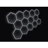 Kompletní LED hexagonové svítidlo bílé 6500 K, rozměr: 14 elementů 420 x 238 cm
