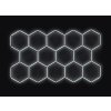 Kompletní LED hexagonové svítidlo bílé 6500 K, rozměr: 14 elementů 420 x 238 cm