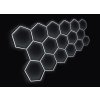 Kompletní LED hexagonové svítidlo bílé 6500 K, rozměr 17 elementů 504 x 238 cm