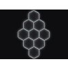 Kompletní LED hexagonové svítidlo bílé 4500 K, rozměr: 9 elementů 246 x 386 cm